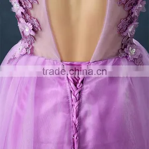 MGOO Embroidery Beaded Bridesmaid Dress Crystals Pearl Flower Formal Dress Mini Dress For Princess Party thumbnail-6
