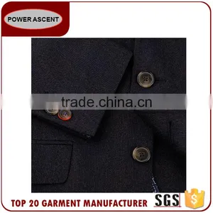 New Design Half Lined Polyester Viscose Black Man Business Suit Jacket thumbnail-3