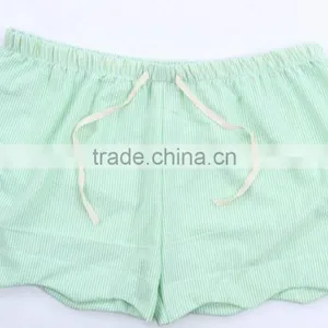 New Arrival Fashionable Scalloped Monogrammed Seersucker Shorts thumbnail-1