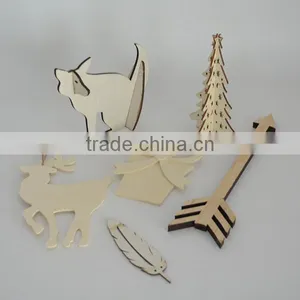 Fancy Cutomized Christmas Tree Decoration Laser Cut 3D Wood Craft thumbnail-3