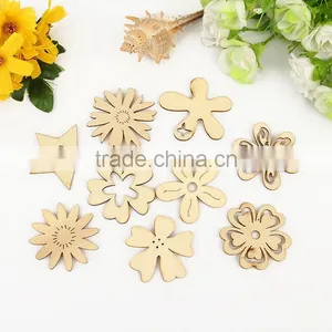 DIY Painting Unfinished Wood Accessories Hollow Flower Crafts thumbnail-1