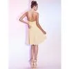 A-line Halter V-neck Knee-length Chiffon Cocktail Dress Wedding Guests Dresses thumbnail-2
