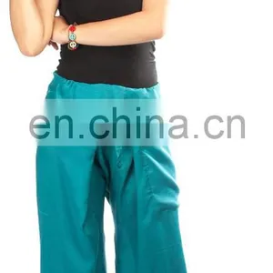 Thai Fisherman Pants Cotton 100% Wrap Unisex Yoga Boho Capri Long Trousers thumbnail-5