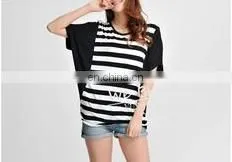 Bamboo Fabric Straps Printing Block Matching Stretchy T-shirt Girls Fashion Design thumbnail-1