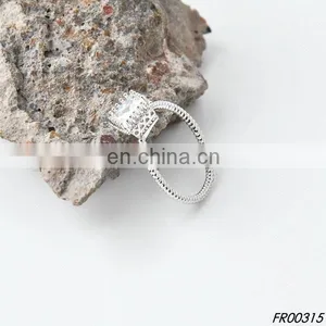 Sparkling Zircon Sterling Silver Rings Bridal Wedding Rings thumbnail-3