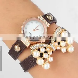 European Fashion Ladies Bracelet Watch Bowknot Retro Winding Watch Butterfly Pearl Bracelet Watches thumbnail-3