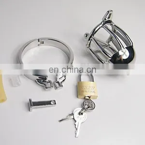 2015 New Design Stainless Steel Lockable Cock Cage Penis Cage thumbnail-2