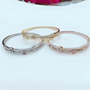 Gold Rose Gold Silver Vacuum PVD Plating 316L Stainless Steel Bracelets Bangles Armbanden For Men Womems thumbnail-1