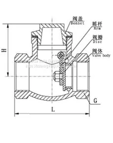 Cast Iron Check Valve H44T/W/X-10/10Q/16/16Q H14T-16 Swing Start Check Valve thumbnail-2