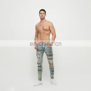 DiZNEW OEM DENIM SKINNY FIT DIGITAL PRINTING DESIGNERS MEN JEANS thumbnail-7