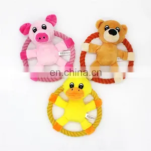 Wholesale Animal Shape Chew Stuffed Pet Dog Toy Squeaky With Cotton Rope thumbnail-2