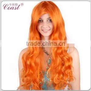 Cheap Beauty Japanese Hot Orange Curly Synthetic Cosplay Wig thumbnail-1
