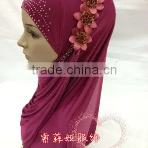 A552 Fashion ModernFLOWER HIGH QUALITY ISLAMIC HEADSCARF ONE PIECE LONG MUSLIM HIJAB thumbnail-1