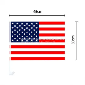 New Style USA Car Flag Custom Logo 30*45cm Decorations Sports Events Colorful Logo thumbnail-1