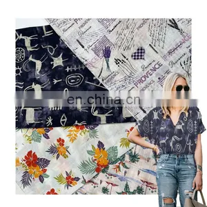 New Trendy Viscose/cotton Linen Dress Making Woven Printing Fabric for Garment thumbnail-1
