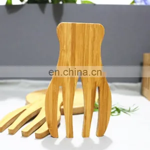 Eco-friendly Household Kitchen Western Bamboo Salad Hand Blender Cooking Creative Gadget Food Mixing Fork thumbnail-2