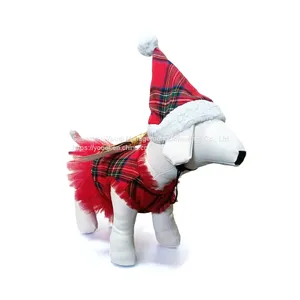 Lace Dog Dress/ Red Plaid Skirt Lace Dog Dress/ Dog Festival Dress/ thumbnail-2