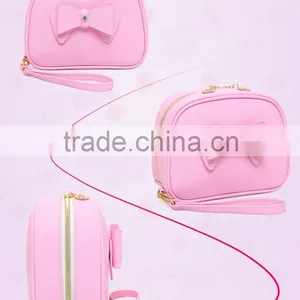 OEM Cute Pink pu Leather Cosmetic Bag Pouch,high Quality Travel Organizer Makeup Bag,funky Cosmetic Bag as Makeup Bag thumbnail-4