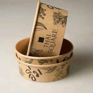 Factory Direct 2024 Best-selling Paper Salad Soup Bowl With Lid 8oz 16oz 32oz Kraft Paper Bowl thumbnail-5