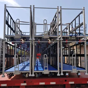 Commercial Grade Aluminum Profile Stacking Trolley, Powder Coated Steel Rolling Cart for Workshop and Warehouse thumbnail-3