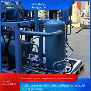 Shengtong Refrigeration 160 hp Medium and High Temperature Fully Enclosed Screw Compressor Complete Set Installation and Customization thumbnail-4