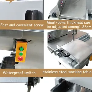 QDMECH Commercial Electric RL007 Meat Bone Saw Machine Stainless Steel Frozen Meat Fish Bone Cutting Machine for Restaurant and Slaughterhouse thumbnail-3
