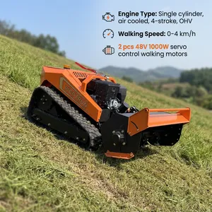 High Clearance 800mm Remote Control Tracked 40 Degree Robust Flail Grass Mower thumbnail-1