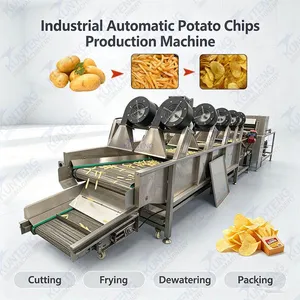 Automatic Potato Chips Production Machine Commercial Potato Crisp Cutting Frying Packing Integrated Processing Machinery EPC thumbnail-1
