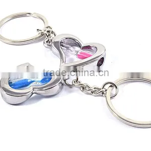 Wholesale Jewelry Heart Desgin for Couple Promotional Metal Keychain thumbnail-3