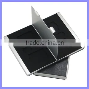 Leather Aluminum EVA Memory Card Carrying Case for 4x SD Card and 4x TF Card thumbnail-1