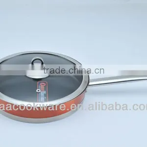 Professional Stainless Steel Frypan With Transparent High-temperature Painting Non-stick Inside for Wholesale thumbnail-4