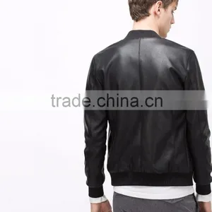 Plain Style With Nice Pockets Custom Man Fashion Leather Jacket thumbnail-5