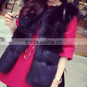 Fashion Woman Fox Fur Vest Without Collar thumbnail-4