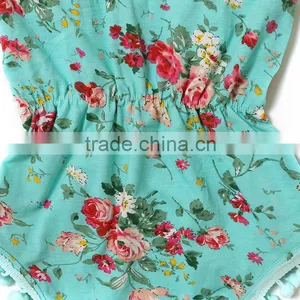 2016 New Arrival Soft Cotton Wholesale Floral Sleeveless Baby Girls Rompers thumbnail-5