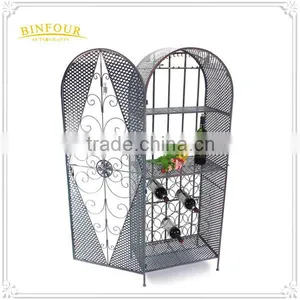 Wholesale Custom Free Standing Metal Antique Metal Cast Iron Wine Racks thumbnail-2