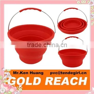 Silicone Collapsible Bucket Red thumbnail-1