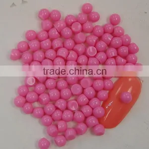 2015 New 5mm Candy Color Resin Beads Nail Flat Back Rhinestones Beautiful Resin Stone for Nails 3d Nail Art Decoration thumbnail-2