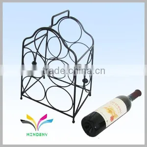 4 Tier Black Flooring Collapsible Sturdy Wire Metal Display Rack for Wine Bottles thumbnail-4