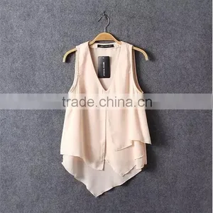 Concise Design Plain Color Elegant Design Chiffon Fabric Beach Tunic thumbnail-2