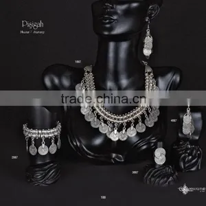 Ring Earring Bracelet Necklace Turkish Ottoman Antique Culture Jewelry Set Made in Turkey thumbnail-4