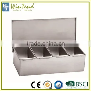 Condiment Dispenser With 4 Compartments Kitchen Stainless Steel Wholesale Spice Containers thumbnail-1