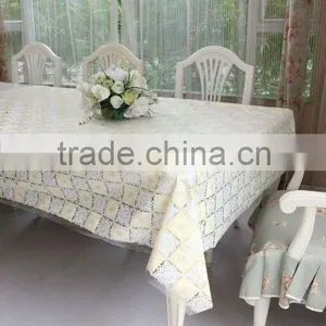 Elegant Plastic Square Decorating Vinyl Lace Tablecloths thumbnail-1
