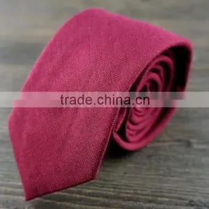 Wool Blend Downtown Solid Burgundy Tie thumbnail-2