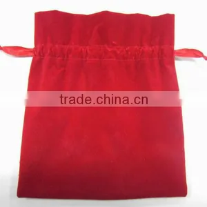 HOT SALE Red Velvet Drawstring Gift Bag, Wine Bottle Wrapping Bag thumbnail-1