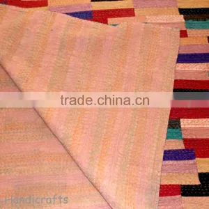 Silk Patola Patchwork Kantha Quilts Bed Spread thumbnail-2