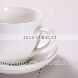 Fancy White Porcelain Sublimation Coffee Cup With Saucer thumbnail-3