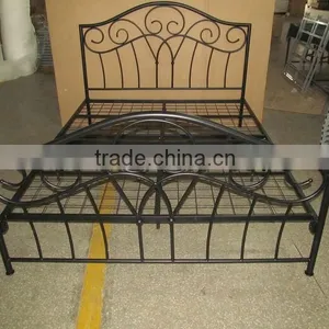 Modern Double Black Platform Iron Bed Frame Queen thumbnail-3