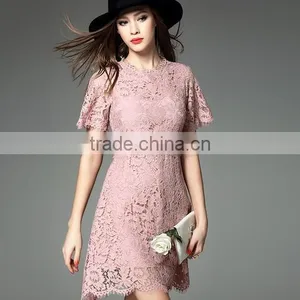 2016 Fashion Women Lace Dress Designs Stitching Style thumbnail-2