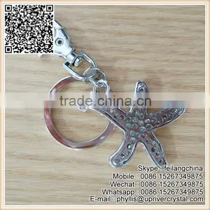 Pretty Blue Starfish Keychain Star Key Ring thumbnail-3