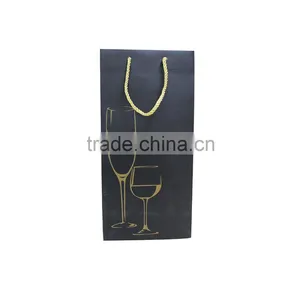 Top Grade Fsc Black Wine Gift Paper Bag thumbnail-2